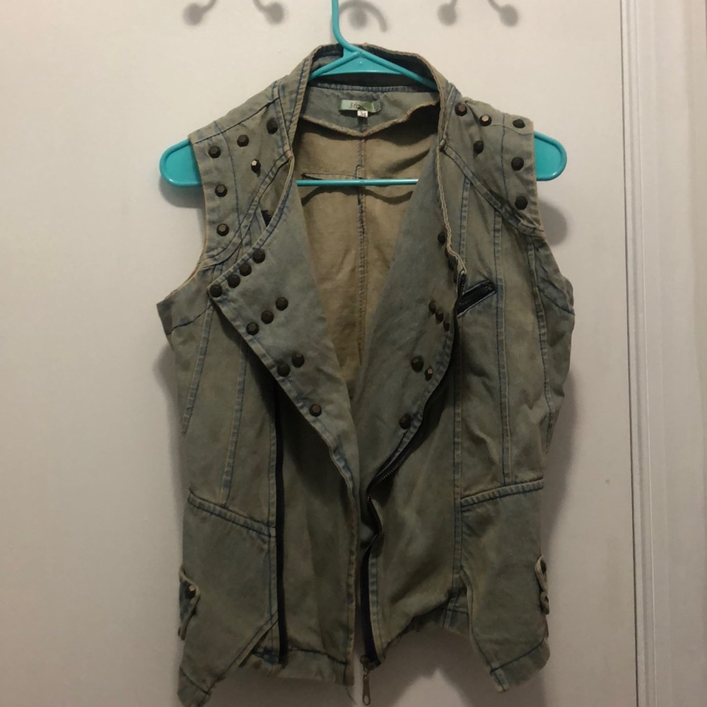 Jean embellished vest